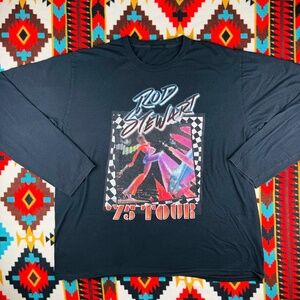 Rod Stewart ’78 Tour Long Sleeve Graphic Band Tee – Black – XL